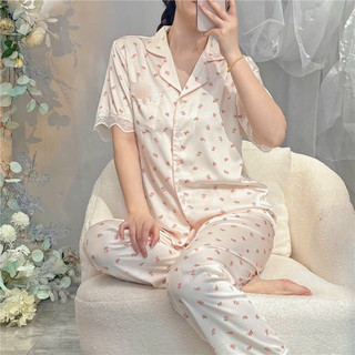 Bộ Lụa Mặc Nhà Pijama Nữ Chất Lụa Cao Cấp Mát Mềm Mịn