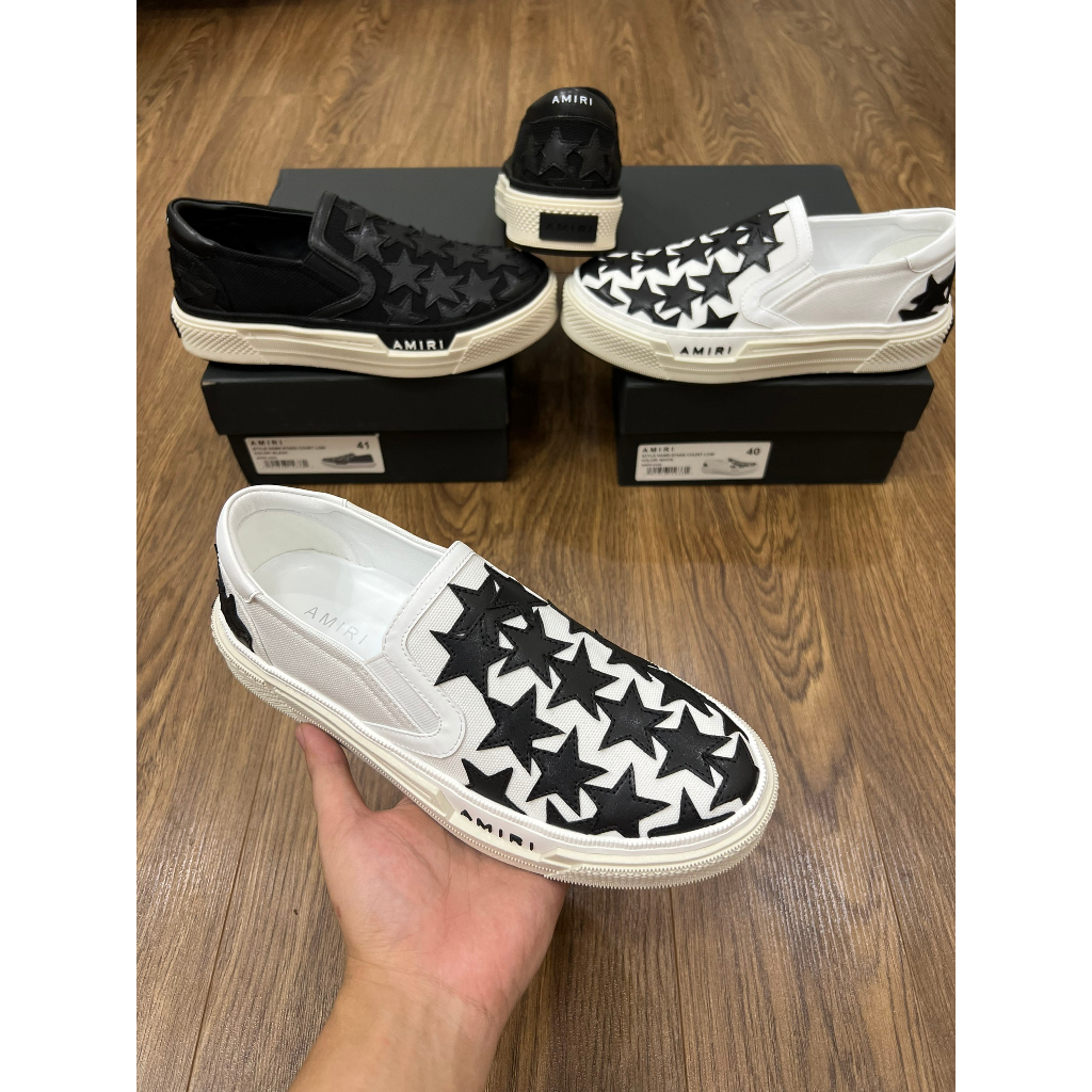- Giày Slip-on Am1RI Vá Da Ngôi Sao Full Box - Giày Sneaker Am1RI