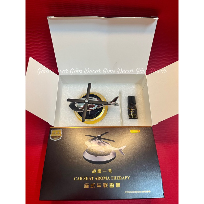 Nước hoa ô tô năng lượng mặt trời hình máy bay trực thăng, khử mùi, khuyếch tán hương thơm