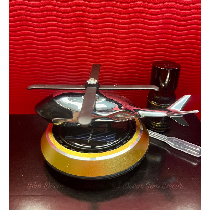 Nước hoa ô tô năng lượng mặt trời hình máy bay trực thăng, khử mùi, khuyếch tán hương thơm