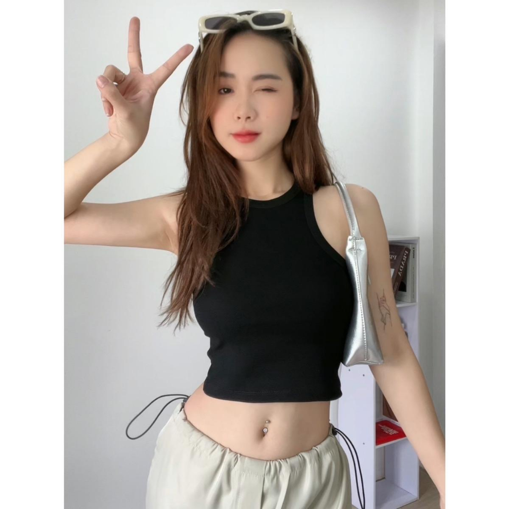 Áo ba lỗ croptop chất bozip cotton tôn dáng thoáng mát-By.Billy