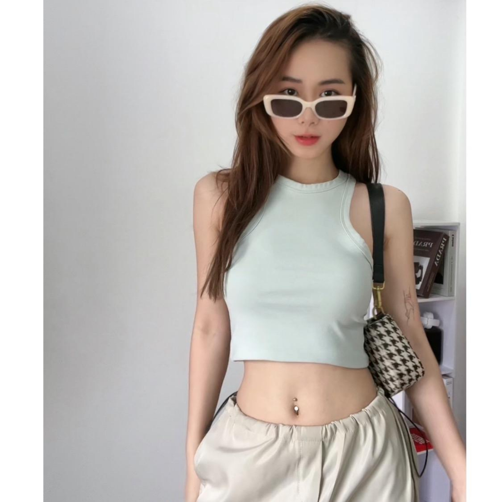 Áo ba lỗ croptop chất bozip cotton tôn dáng thoáng mát-By.Billy