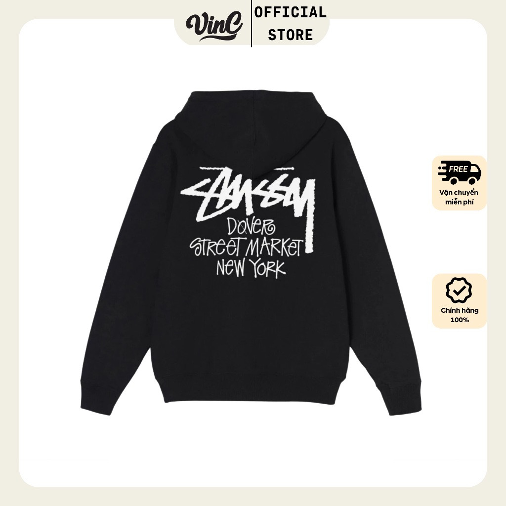Áo Hoodie Zip Stussy DSM NY - AUTHENTIC 100% Vải Nỉ Cao Cấp