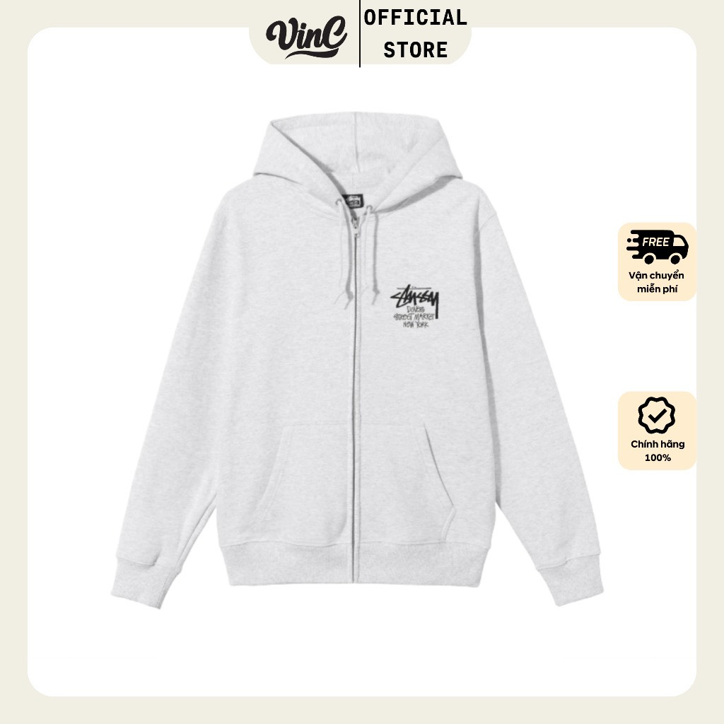Áo Hoodie Zip Stussy DSM NY - AUTHENTIC 100% Vải Nỉ Cao Cấp