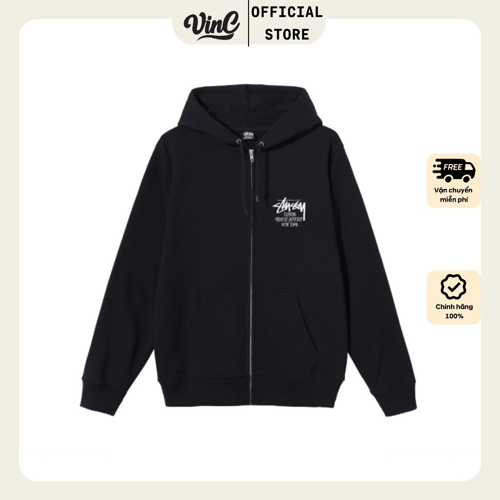 Áo Hoodie Zip Stussy DSM NY - AUTHENTIC 100% Vải Nỉ Cao Cấp