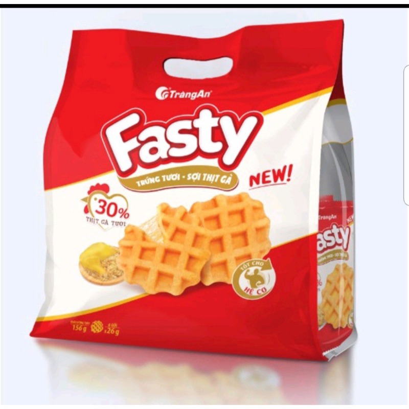 Bánh Fasty Tràng An Trứng tươi - Sợi Thịt Gà 6 gói / 1 túi x 156g