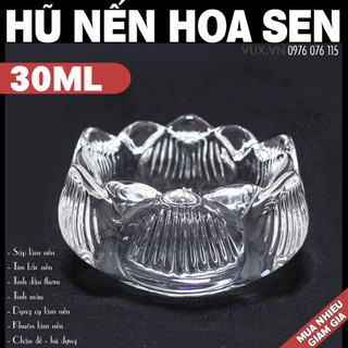 Hũ đựng nến hoa sen thủy tinh chum sen - nguyên liệu làm nến bơ hoa sen cúng dường