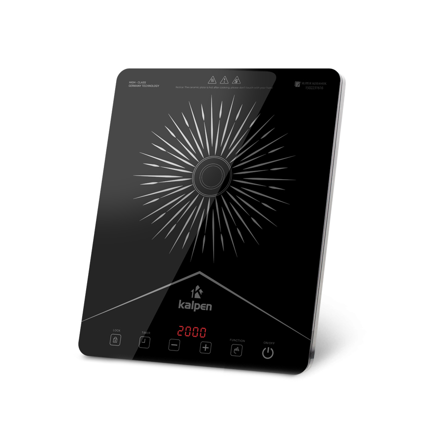Bếp từ Kalpen 1613 1616 1619 nấu siêu nhanh với vòng từ kép 2200w kèm nồi lẩu 28cm