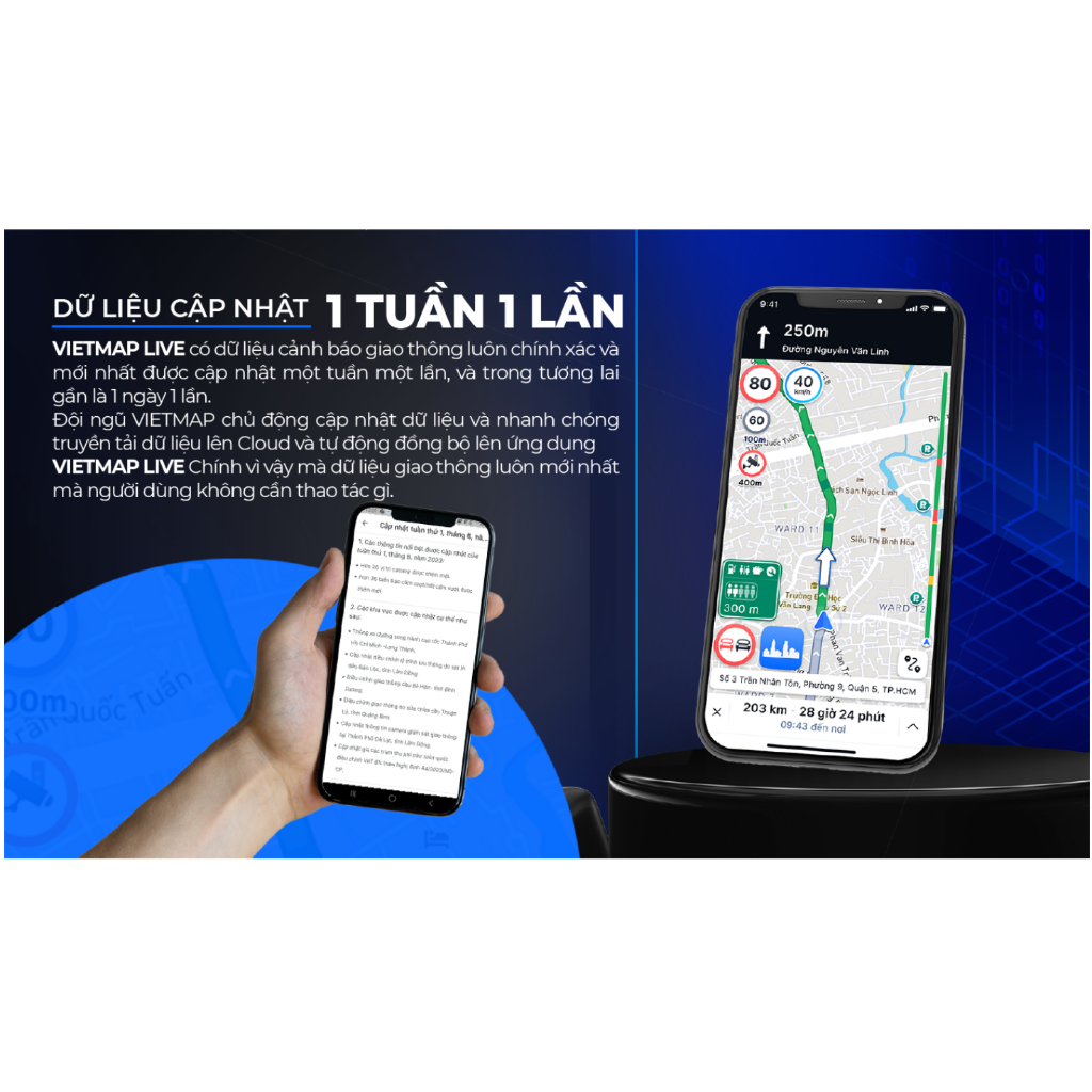 Vietmap Live Pro dẫn đường cho oto có đầy đủ cảnh báo giao thông