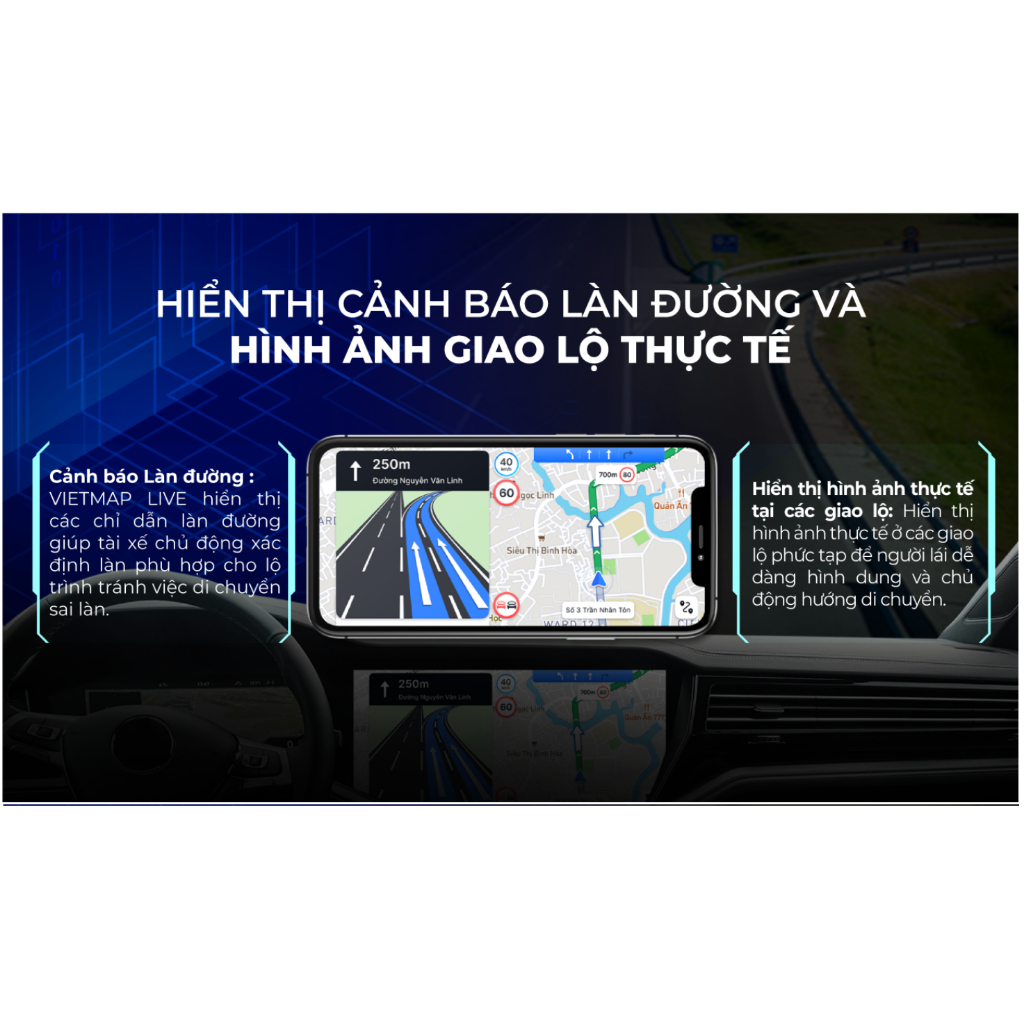 Vietmap Live Pro dẫn đường cho oto có đầy đủ cảnh báo giao thông