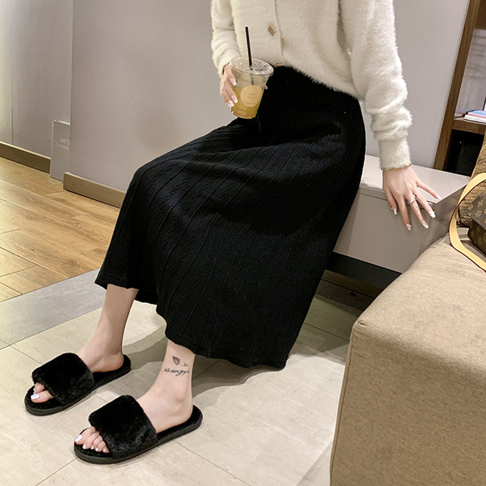 Dép lông thỏ đi trong nhà, quai ngang dạng bánh mì, đi ấm chân vào mùa đông