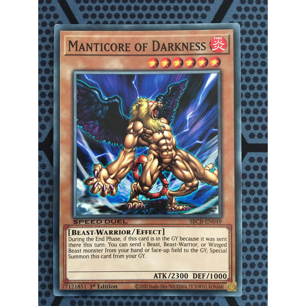 Bài yugioh speed duel - Manticore of Darkness - SBCB-EN049 - Common 1st Edition