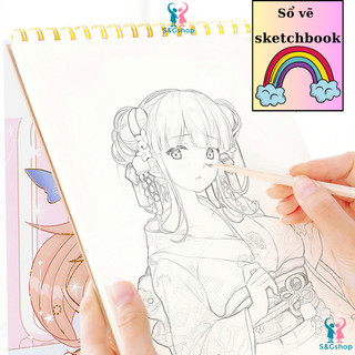 Sổ vẽ, sổ phác họa sketchbook A4 giấy dày cao cấp nhiều kiểu dáng kích thước A4 có thể dùng bút chì,sáp dầu, màu nước