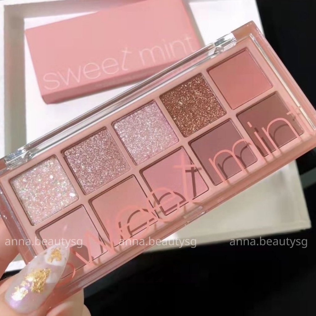 Phấn mắt nội địa trung nhẹ nhàng cho người mới bắt đầu Sweet mint Rose Gone