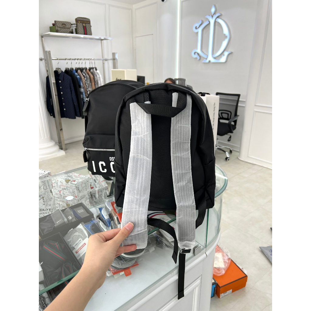 - Balo DSQ2 ICON Màu Đen Đơn Giản Chất Canvas Dày Dặn - Balo DSQ2 ICON