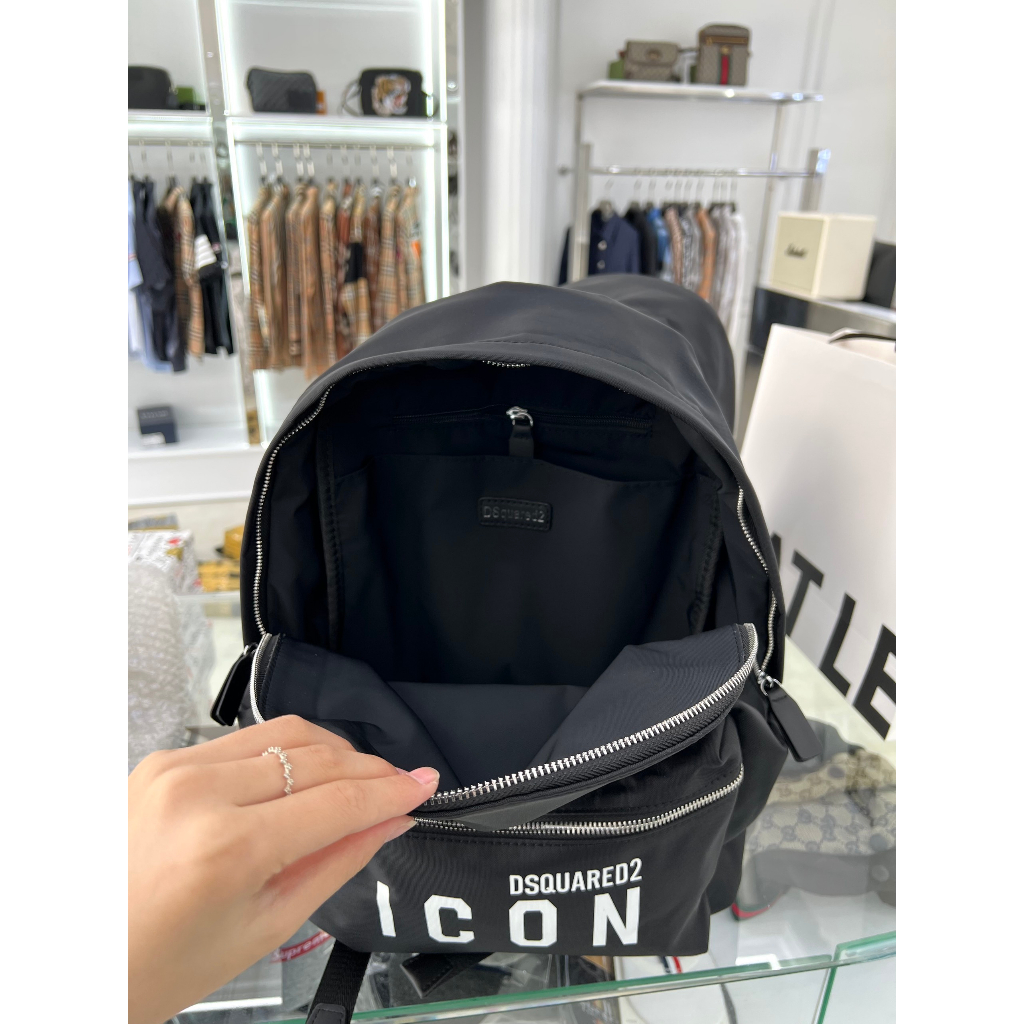 - Balo DSQ2 ICON Màu Đen Đơn Giản Chất Canvas Dày Dặn - Balo DSQ2 ICON