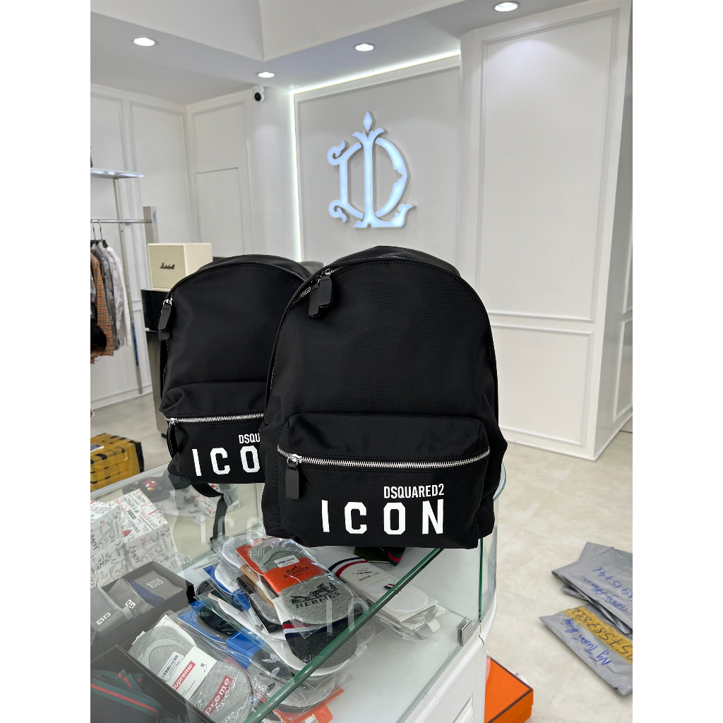 - Balo DSQ2 ICON Màu Đen Đơn Giản Chất Canvas Dày Dặn - Balo DSQ2 ICON
