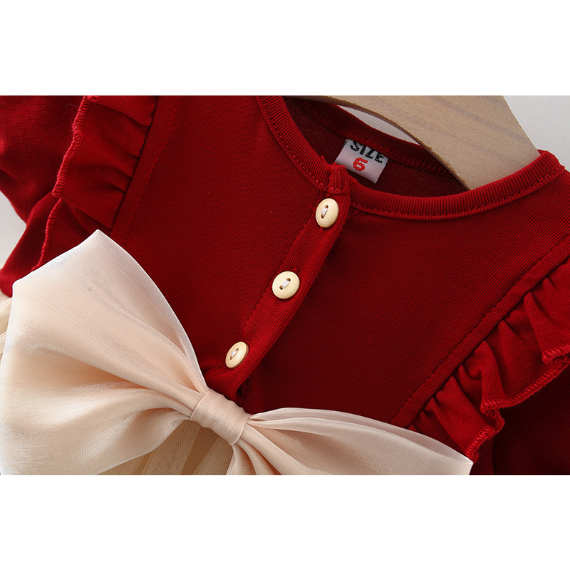 Đầm hè công chúa bé gái đính nơ thêu trái dứa dễ thương  Nami kids