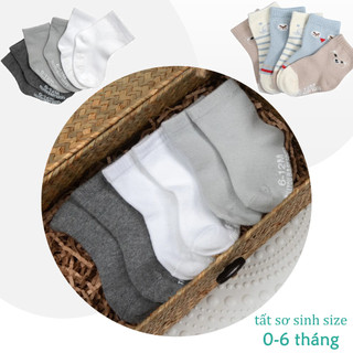 Tất cho bé sơ sinh , tất cho bé 0-6 tháng có chống trượt cổ ngắn
