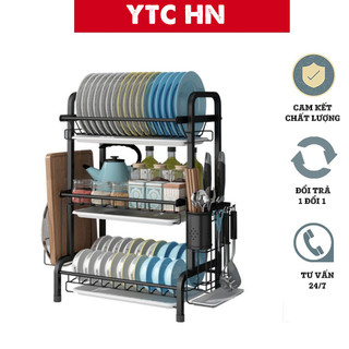 Kệ Để Chén Bát Thông Minh, Giá Để Chén Bát 2-3 Tầng Full Phụ Kiện
