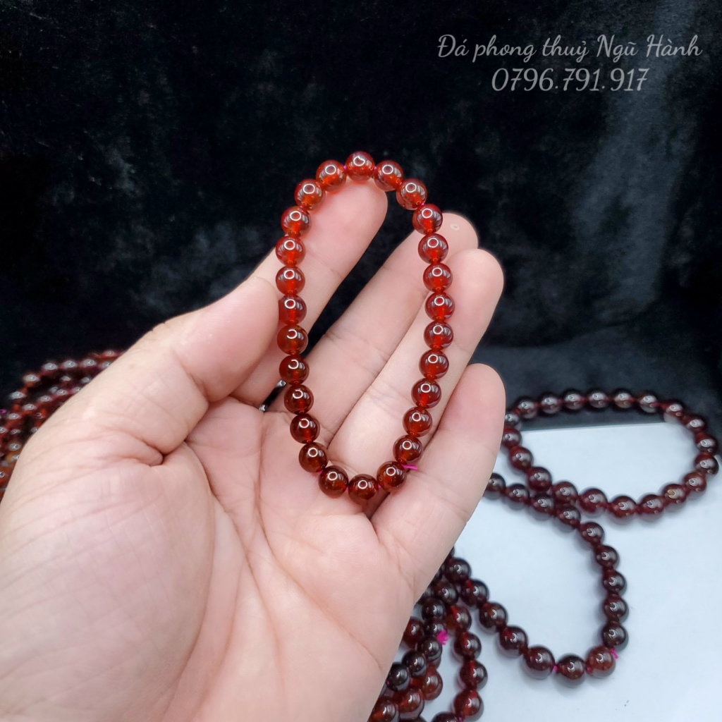 Vòng tay đá granet chất trong siêu đẹp - có kiểm định