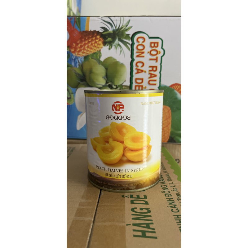 Trái Đào Ngâm Nước Đường Thái Lan lon 820gr