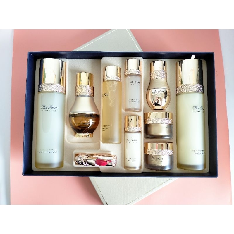 Sét hoa hồng, sưax dưỡng, tinh chất vàng ohui the first