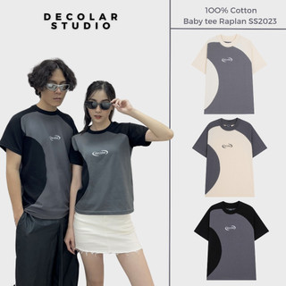 Áo Baby Tee Raplan in chữ Decolar chất liệu 100% cotton - Áo Thun form nữ brand Decolar chính hãng