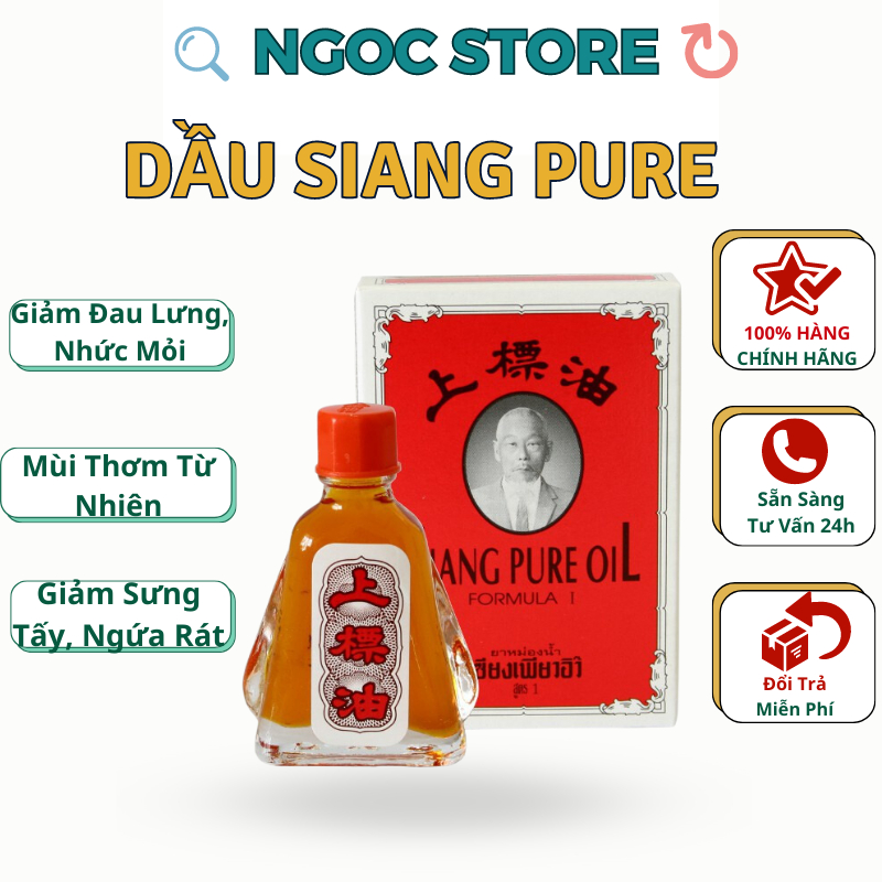 6 chai Dầu ông Già Thái Lan nước vàng 7cc