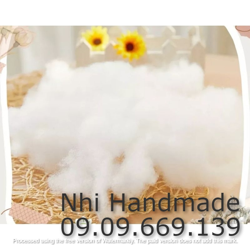 Bông gòn nhân tạo nhồi lõi gối, 200g bông gòn nhồi thú bông cao cấp mềm mượt