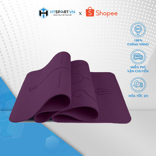 Thảm yoga, thảm tập yoga định tuyến 8mm tpe 2 lớp, chống trượt giá rẻ