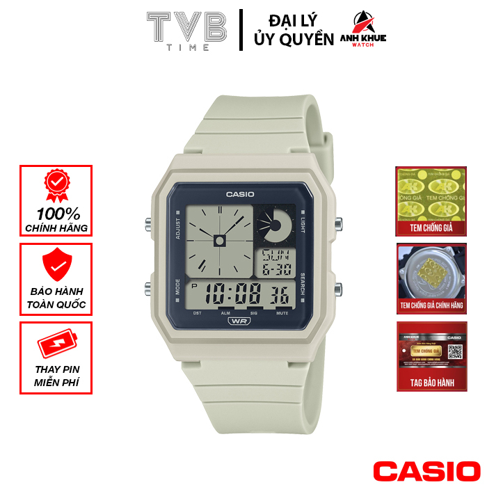 Đồng hồ nữ dây nhựa Casio chính hãng Anh Khuê LF-20W-8ADF