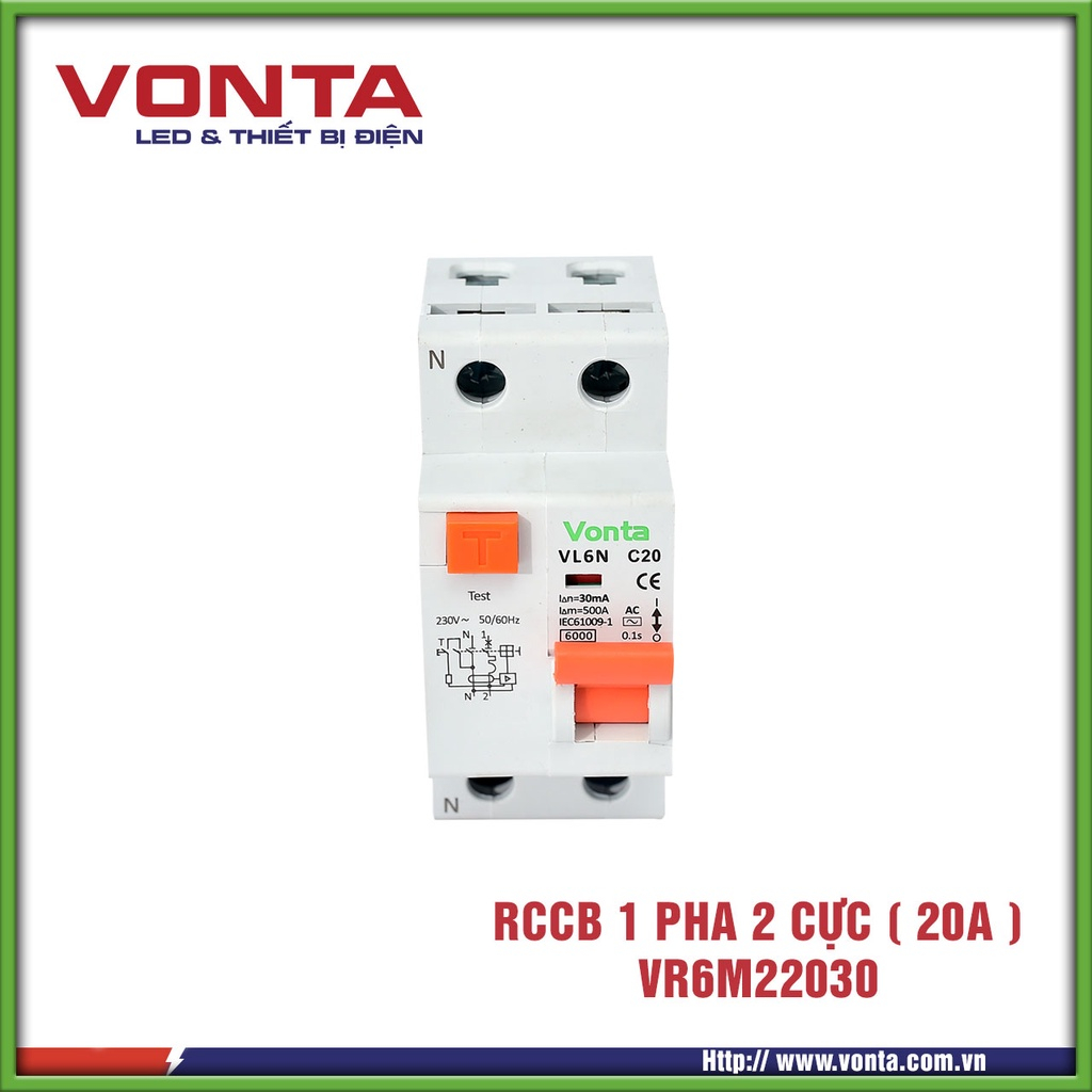 Aptomat - CP Chống giật - RCBO VONTA