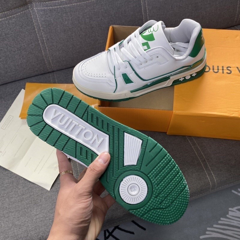 Giày LV Trainer 54 Đỏ Xanh Lá Xanh Than, Giày Thể Thao LV Nam Nữ Trainer Black White Red Hot 2023 Full Box Bill