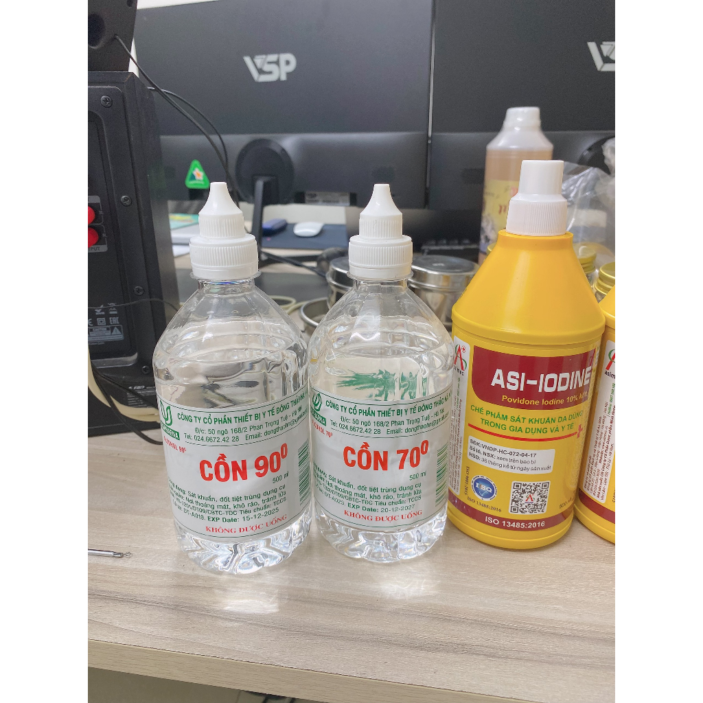 Dung dịch sát khuẩn cồn vàng povidone iodine 10% chai 500ml