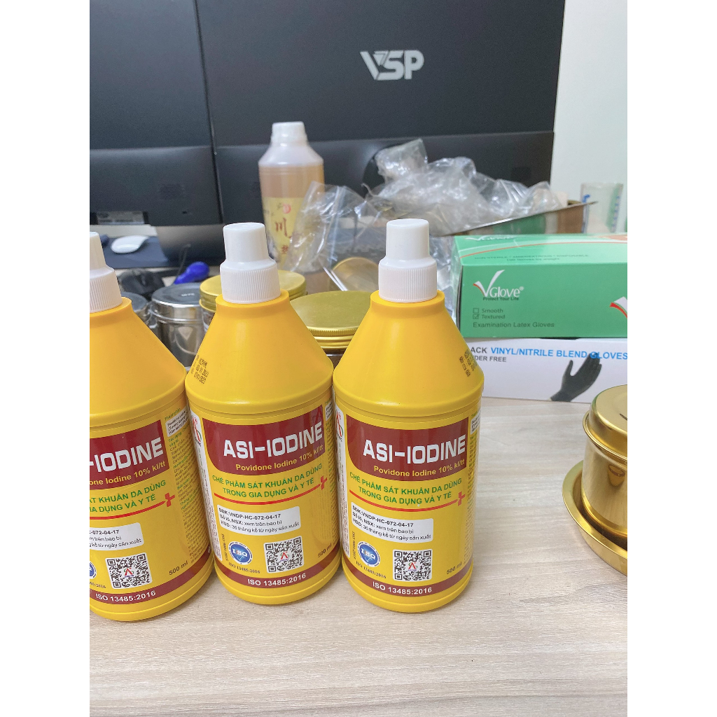 Dung dịch sát khuẩn cồn vàng povidone iodine 10% chai 500ml
