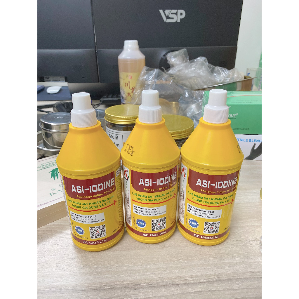 Dung dịch sát khuẩn cồn vàng povidone iodine 10% chai 500ml