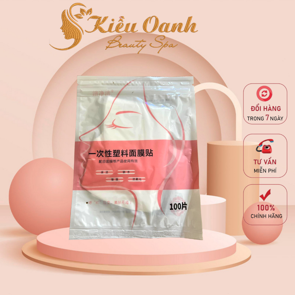 Mặt Nạ Ni Lông Ủ Tê - Màng Ủ Tê Dưỡng Ẩm Gói 100 Chiếc Chất Liệu Pe An Toàn Hiệu Quả chuyên dùng cho spa và TMV 2023