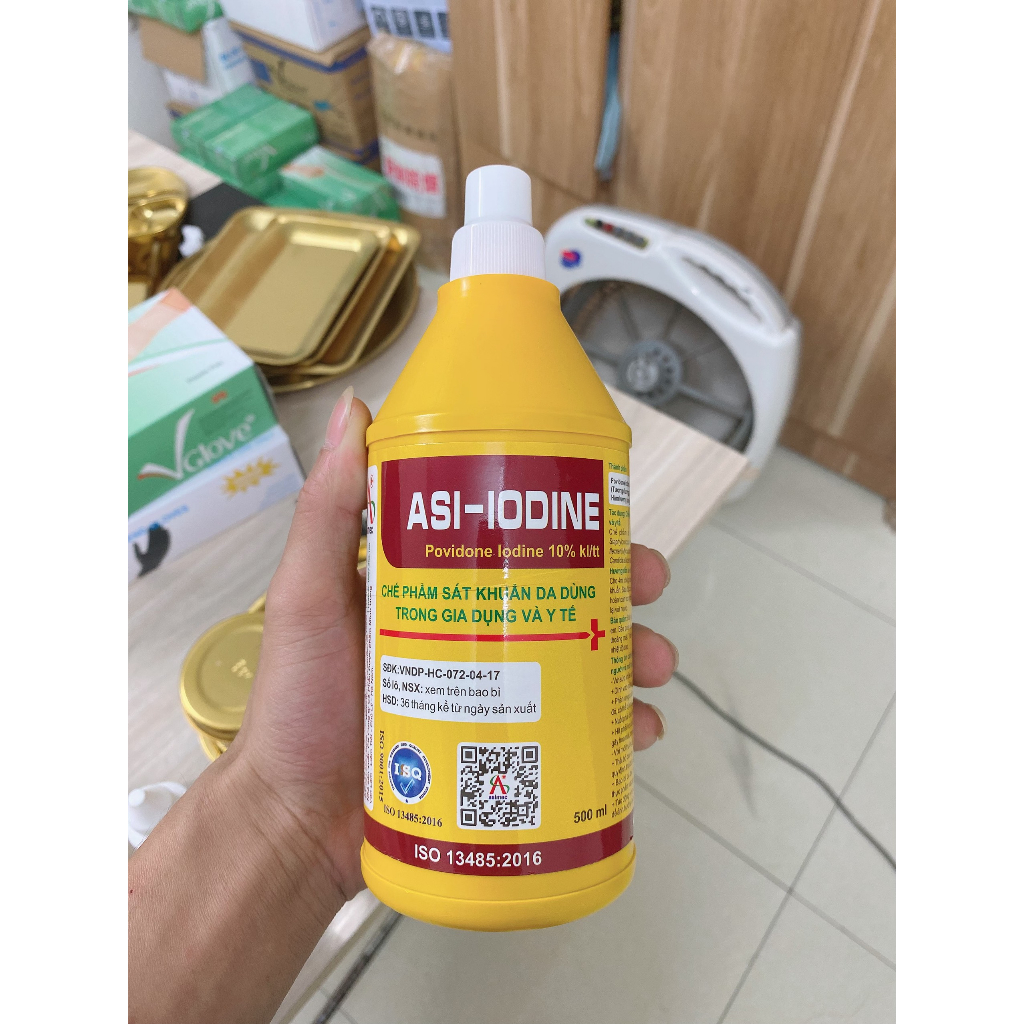 Dung dịch sát khuẩn cồn vàng povidone iodine 10% chai 500ml