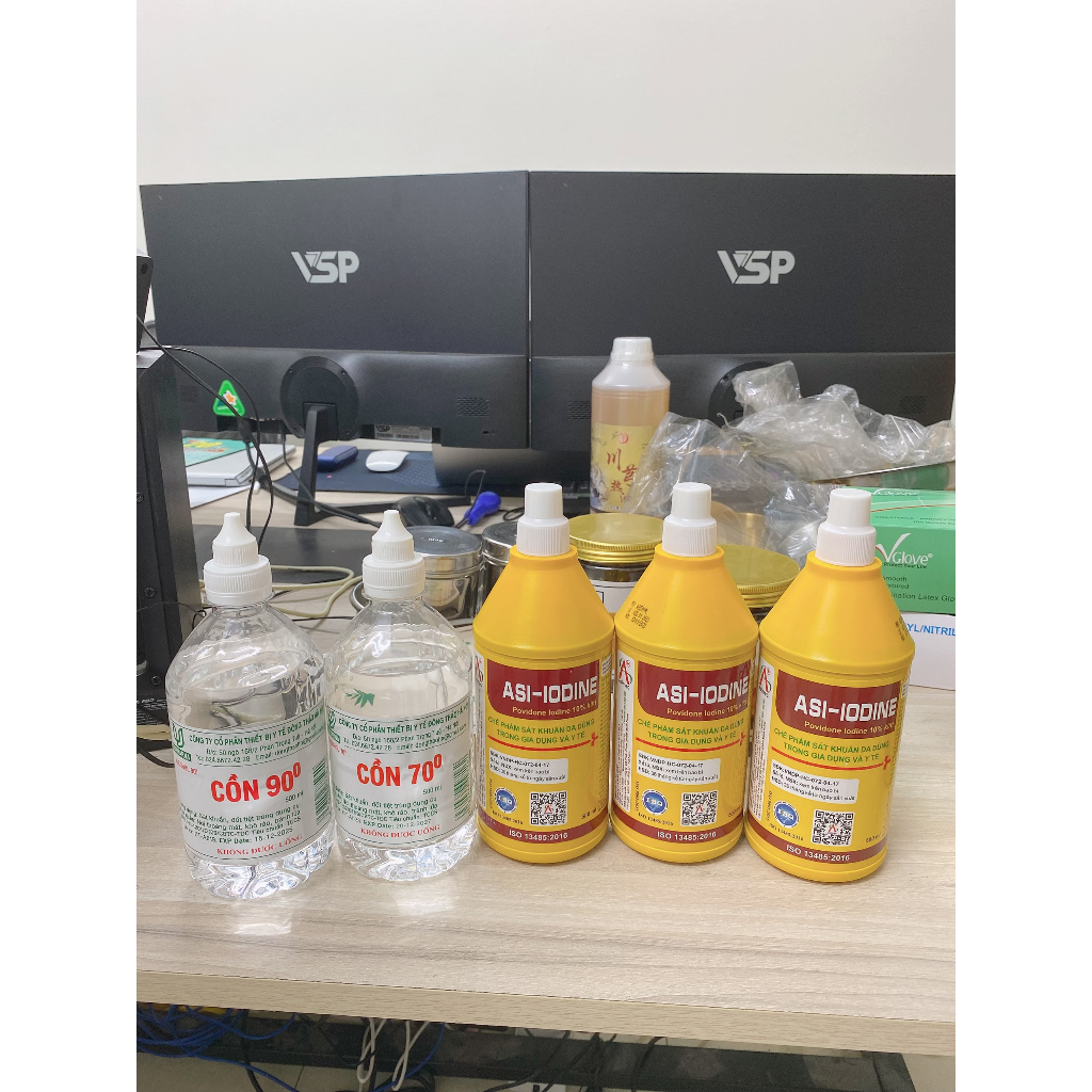 Dung dịch sát khuẩn cồn vàng povidone iodine 10% chai 500ml