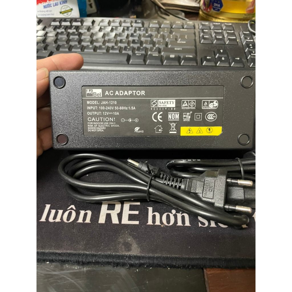 Nguồn Acbel 12V 10A Chính hãng có đèn báo, 12V 10A