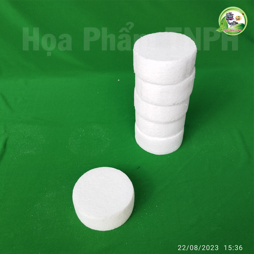 Đế Xốp Kê Tráp Nước Ngọt Lon Bia Kích Thước Đường Kính 6,5 cm Cao 3 cm Màu Trắng Thích Hợp Làm Đồ Thủ Công DIY Kê Giỏ