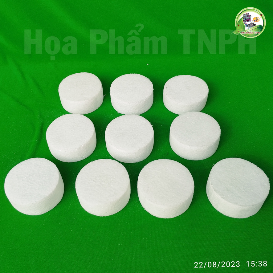 Đế Xốp Kê Tráp Nước Ngọt Lon Bia Kích Thước Đường Kính 6,5 cm Cao 3 cm Màu Trắng Thích Hợp Làm Đồ Thủ Công DIY Kê Giỏ