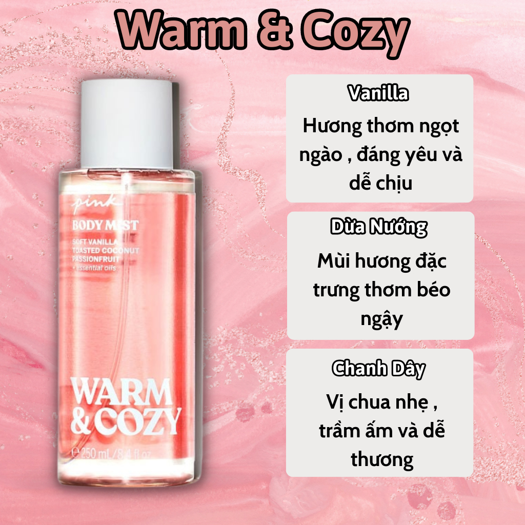 Body Mist Victoria Secret Chính Hãng Pink, Xịt Thơm Body Toàn Thân Victoria Secret Hương Nước Hoa 250ml