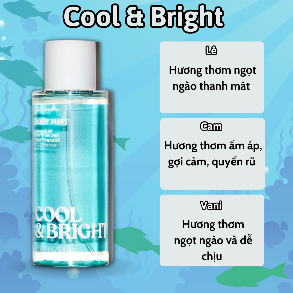 Body Mist Victoria Secret Chính Hãng Pink, Xịt Thơm Body Toàn Thân Victoria Secret Hương Nước Hoa 250ml