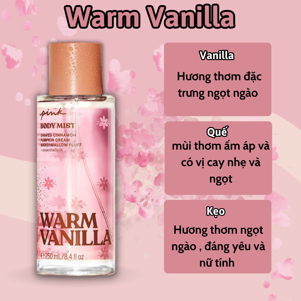 Body Mist Victoria Secret Chính Hãng Pink, Xịt Thơm Body Toàn Thân Victoria Secret Hương Nước Hoa 250ml