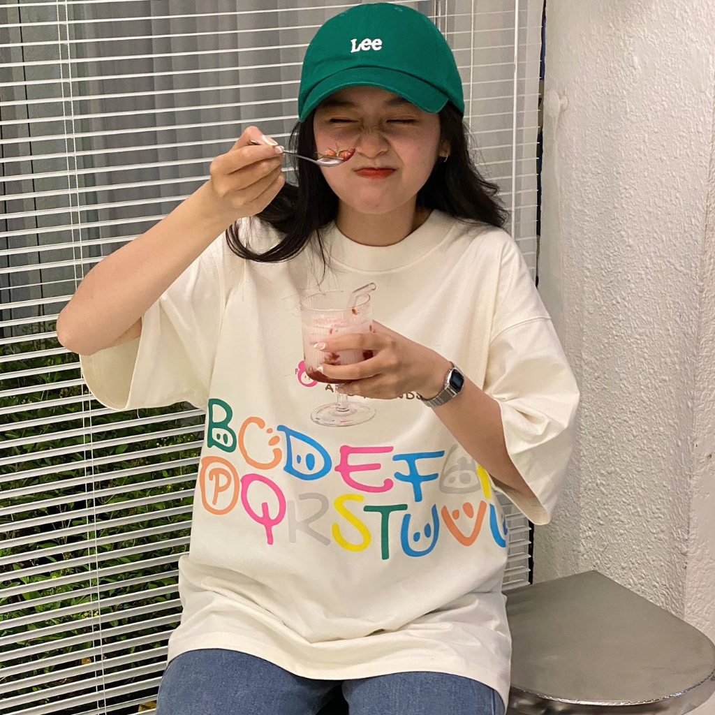 Áo thun nữ tay lỡ NELLY - MIR cotton form dáng rộng unisex bảng chữ cái puppap dễ thương cá tính