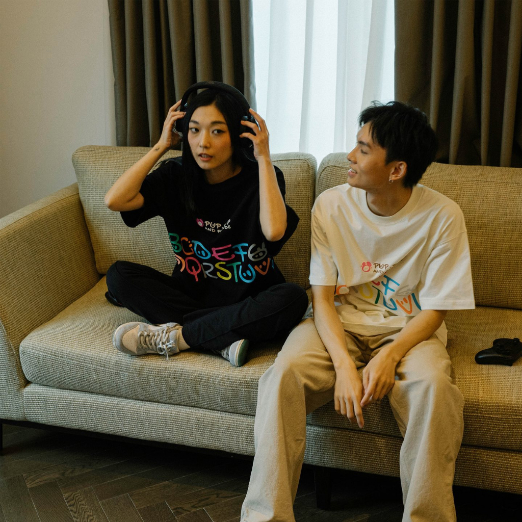 Áo thun nữ tay lỡ NELLY - MIR cotton form dáng rộng unisex bảng chữ cái puppap dễ thương cá tính