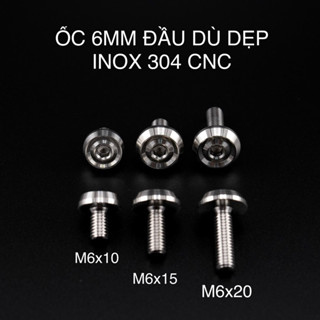 ỐC 6MM ĐẦU DÙ INOX304 CNC LỔ LỤC GIÁC SÂU