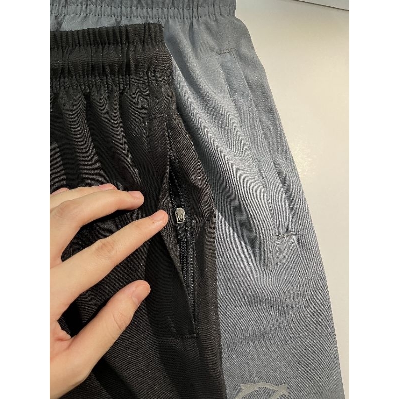 Quần đùi nam tập thể thao Gymlab form 6 inch trên gối vải gió thoáng mát – XÁM – SILVER LOGO